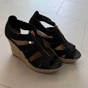 Target Black and Tan Wedge Sandals